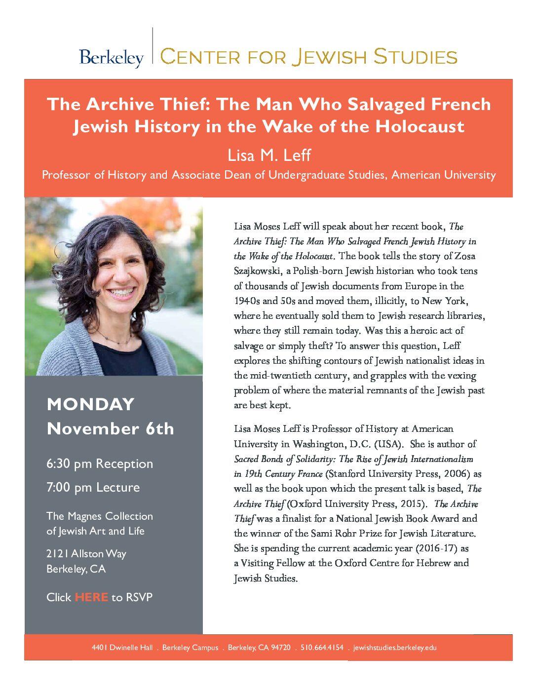 Lisa Leff–“The Archive Thief”